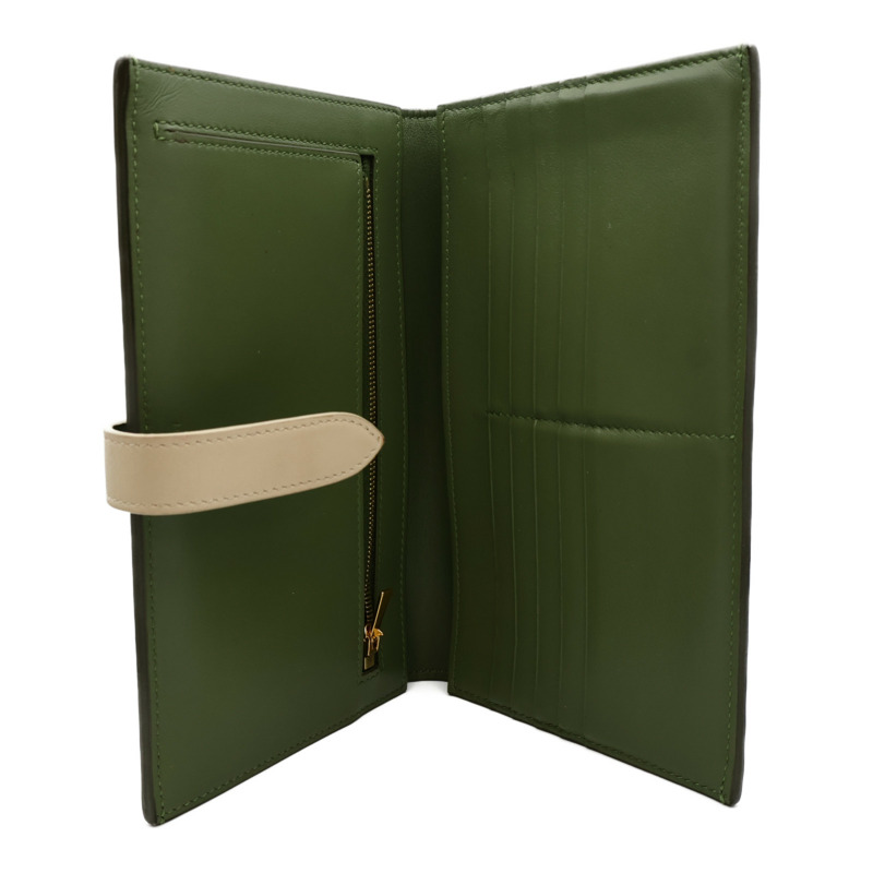 CELINE 牛皮皮革Large Strap Wallet金扣長錢包-5