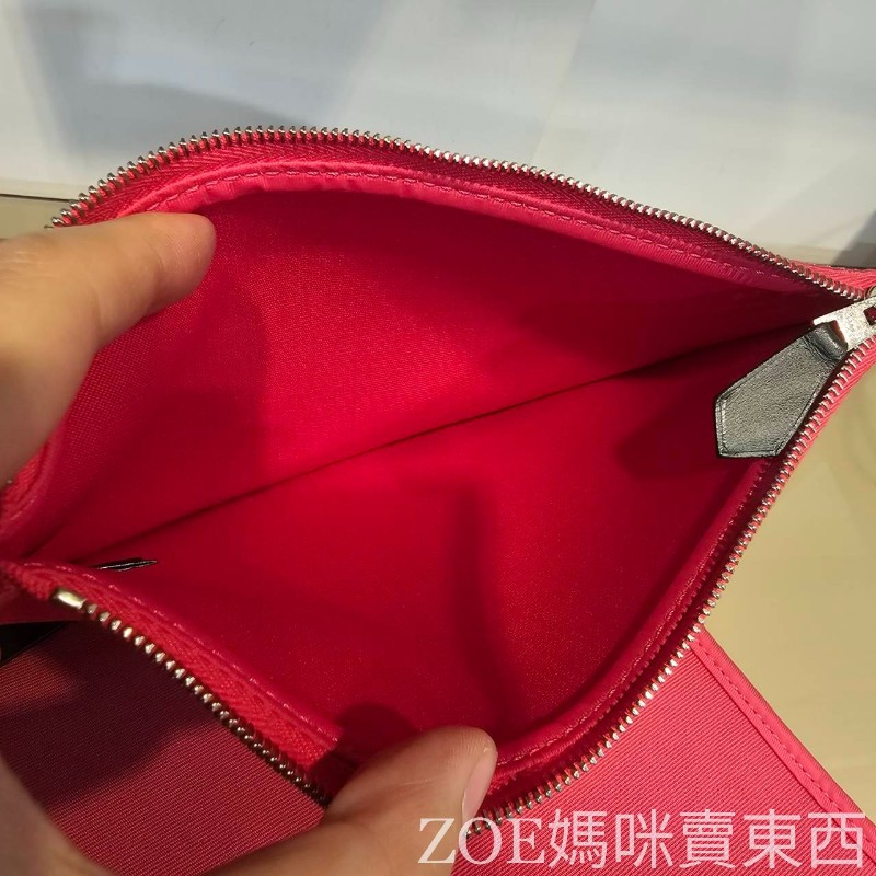 Hermes 桃紅色拼黑色牛皮 Herbag31-8