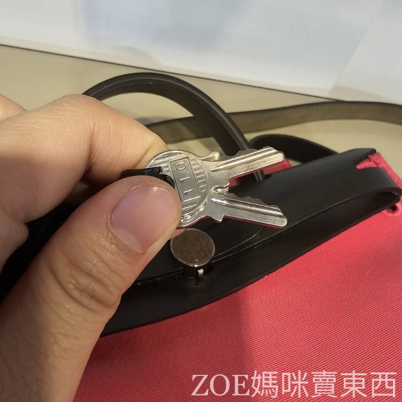 Hermes 桃紅色拼黑色牛皮 Herbag31-10