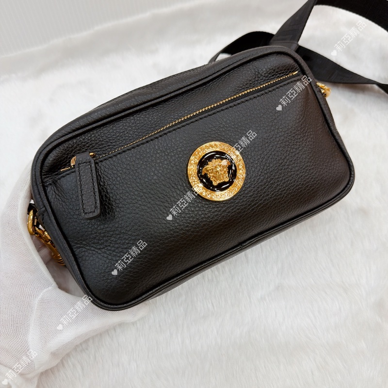 莉亞精品♡ Versace 兩用腰包/斜背 黑 二手美包-2