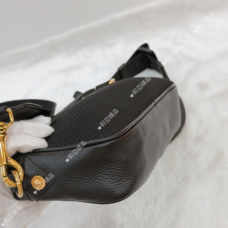 莉亞精品♡ Versace 兩用腰包/斜背 黑 二手美包-9