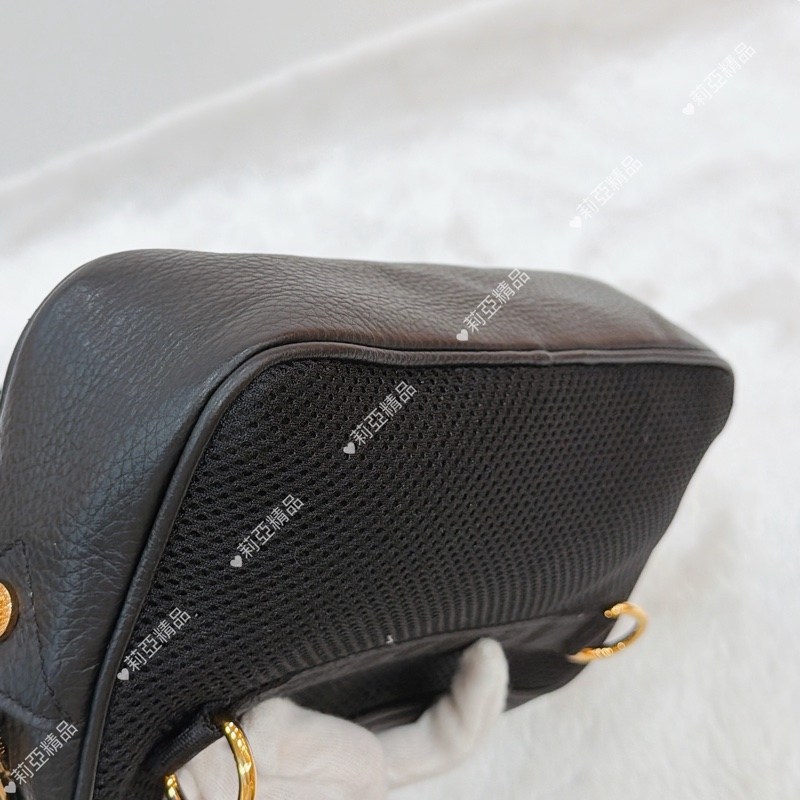 莉亞精品♡ Versace 兩用腰包/斜背 黑 二手美包-11