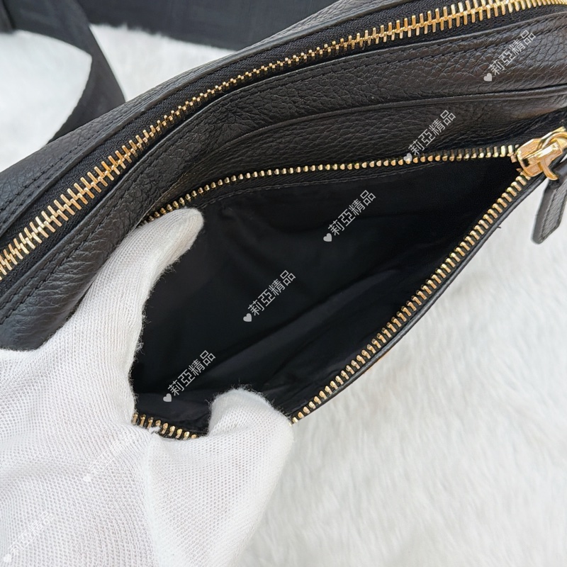 莉亞精品♡ Versace 兩用腰包/斜背 黑 二手美包-13