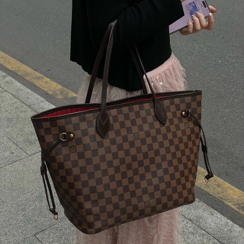 莉亞精品♡ LV Neverfull 棋盤格 中號 全新未使用-1