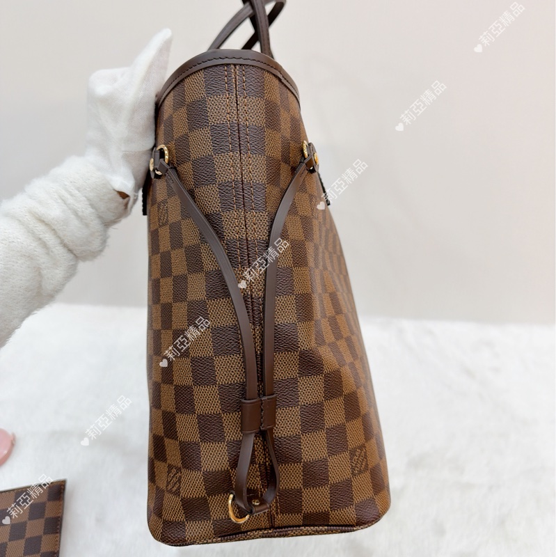 莉亞精品♡ LV Neverfull 棋盤格 中號 全新未使用-4