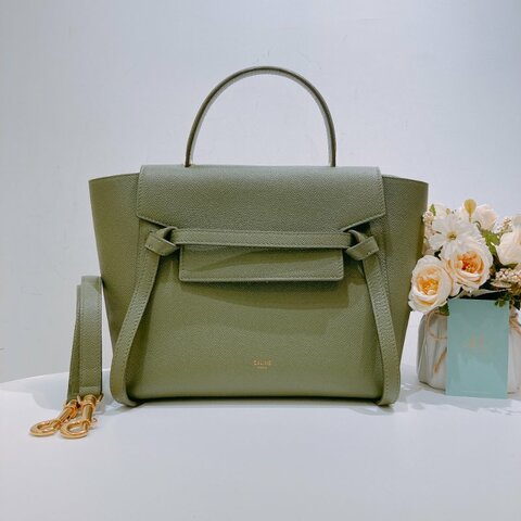 TW4616 Celine 賽琳 鯰魚包 手拎單肩 墨綠色 Belt Bag Mirco Calfskin Green