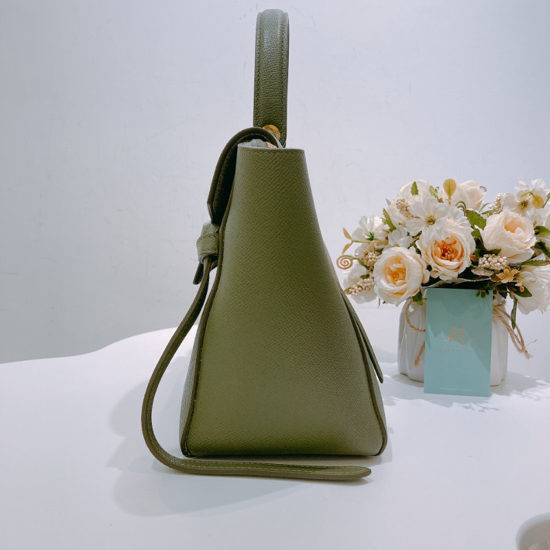 TW4616 Celine 賽琳 鯰魚包 手拎單肩 墨綠色 Belt Bag Mirco Calfskin Green-3