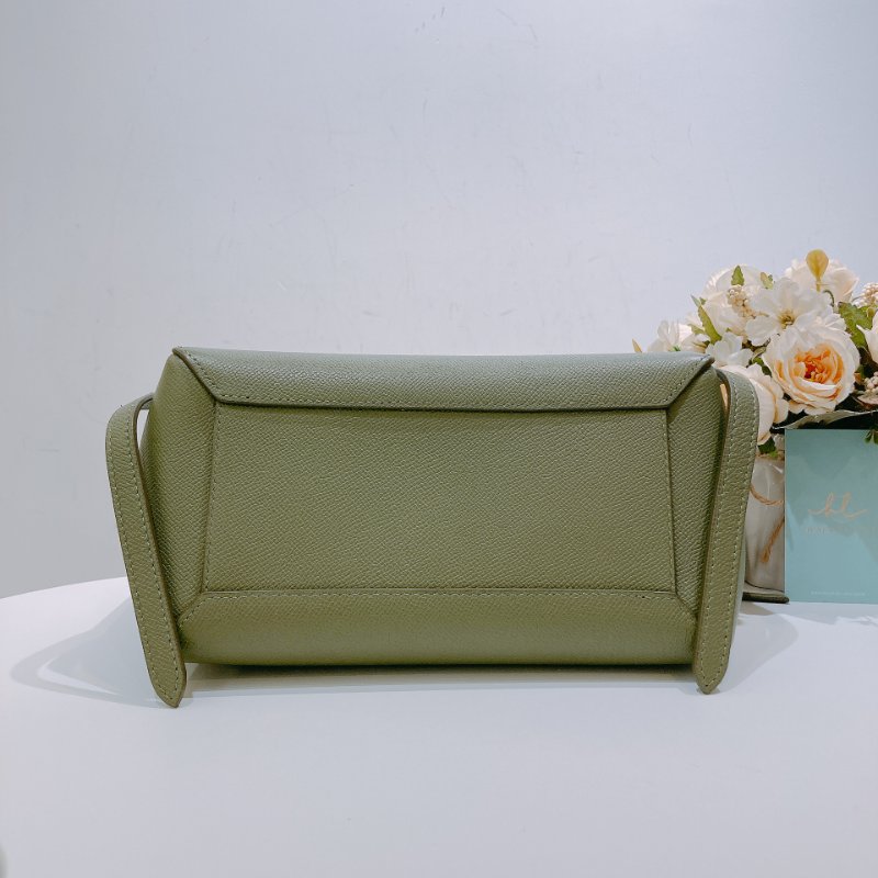 TW4616 Celine 賽琳 鯰魚包 手拎單肩 墨綠色 Belt Bag Mirco Calfskin Green-4
