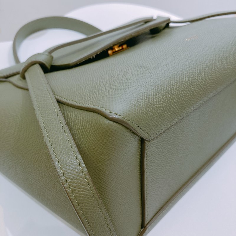 TW4616 Celine 賽琳 鯰魚包 手拎單肩 墨綠色 Belt Bag Mirco Calfskin Green-5