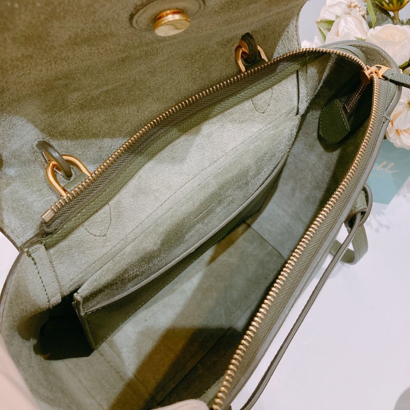 TW4616 Celine 賽琳 鯰魚包 手拎單肩 墨綠色 Belt Bag Mirco Calfskin Green-11