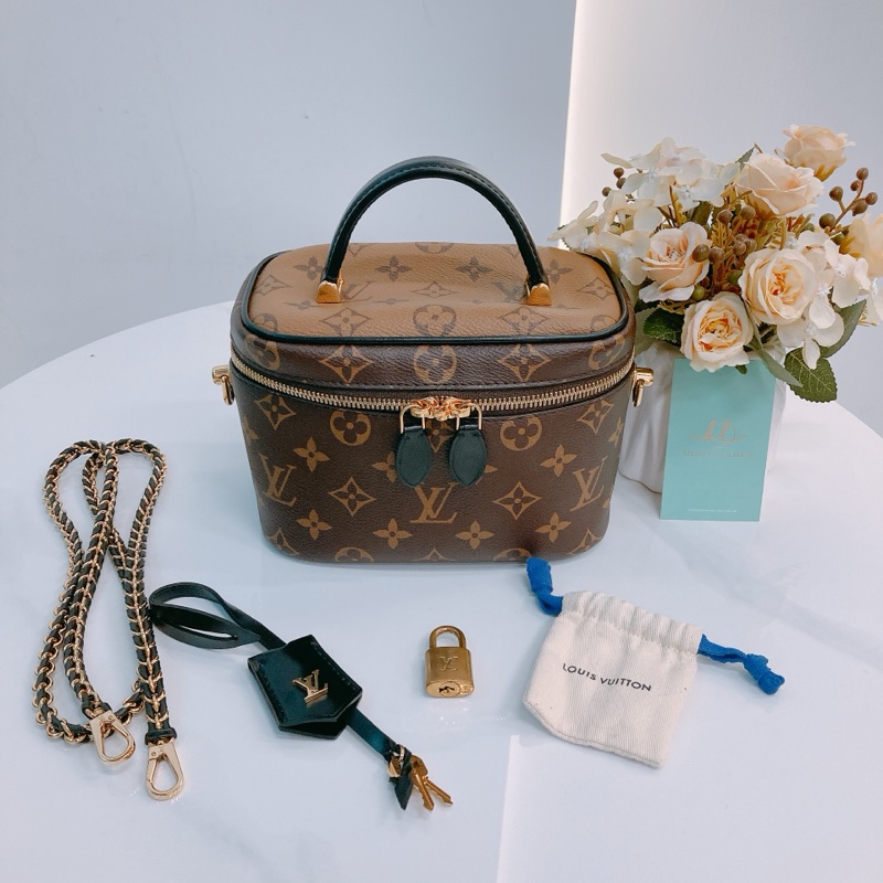 MS0422 LOUIS VUITTON VANITY 路易威登小號經典花紋化妝包包PM CANVAS REVERSE MONOGRAM-10
