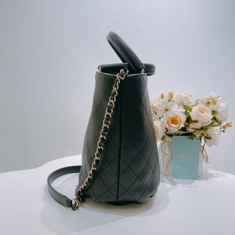 TW4620 Chanel 香奈兒手提肩背兩用 水桶包 黑色 牛皮2 Way Busket Bag Calfskin Black x GHW-2