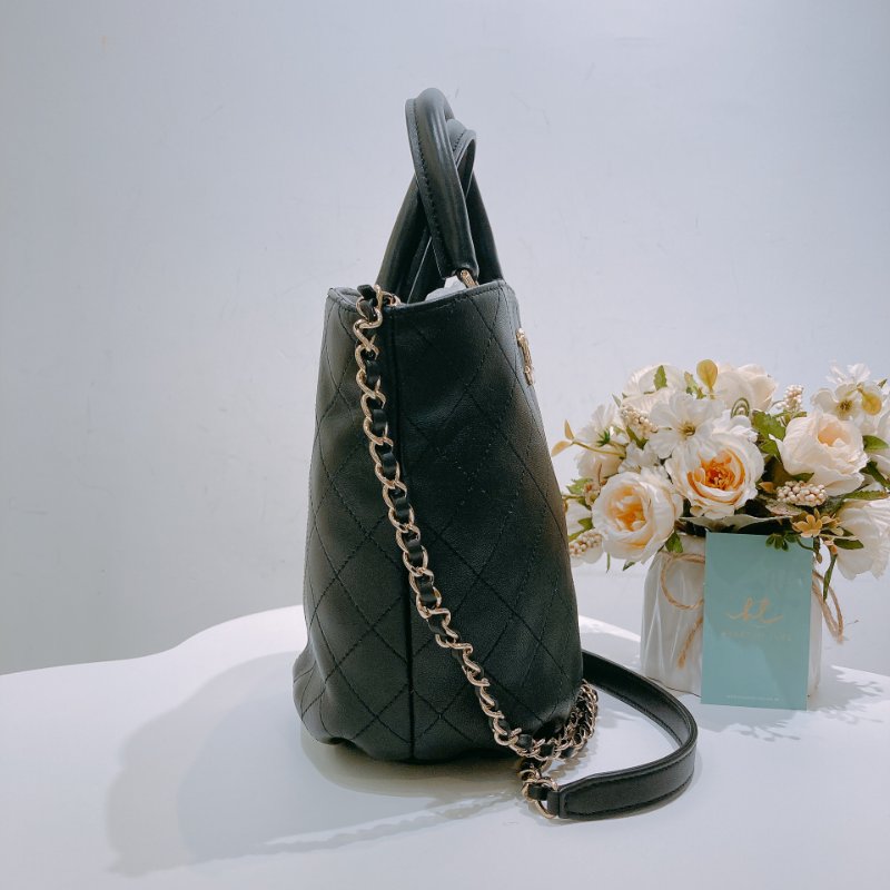 TW4620 Chanel 香奈兒手提肩背兩用 水桶包 黑色 牛皮2 Way Busket Bag Calfskin Black x GHW-3