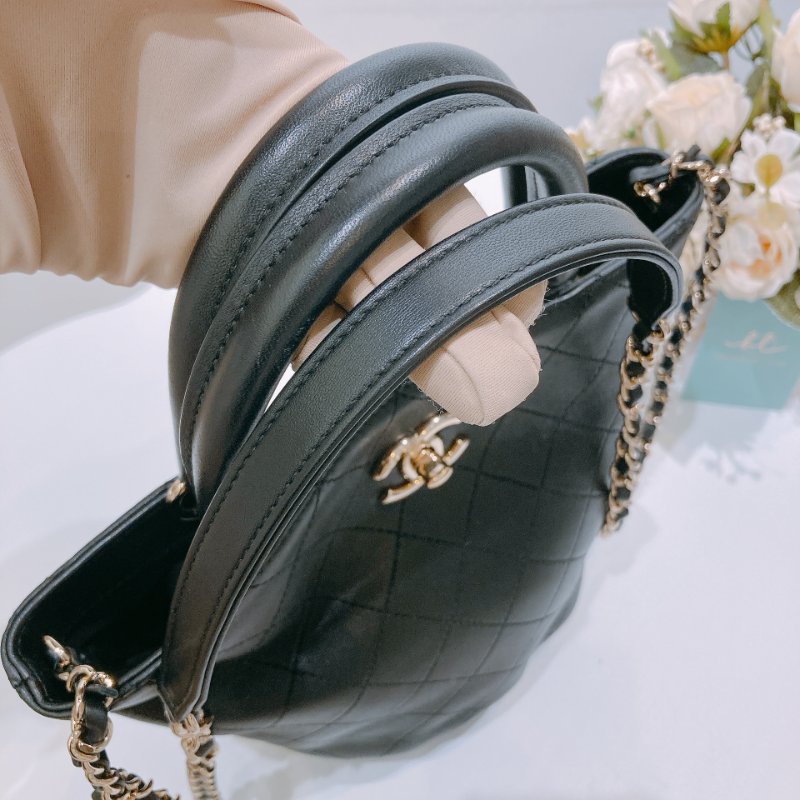 TW4620 Chanel 香奈兒手提肩背兩用 水桶包 黑色 牛皮2 Way Busket Bag Calfskin Black x GHW-10