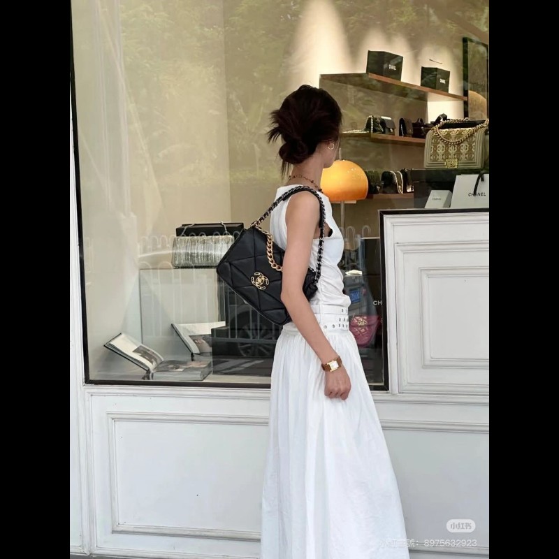 Chanel 香奈兒 黑色 芯片款 19bag 26公分-2