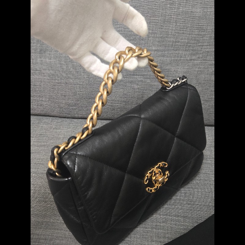 Chanel 香奈兒 黑色 芯片款 19bag 26公分-5