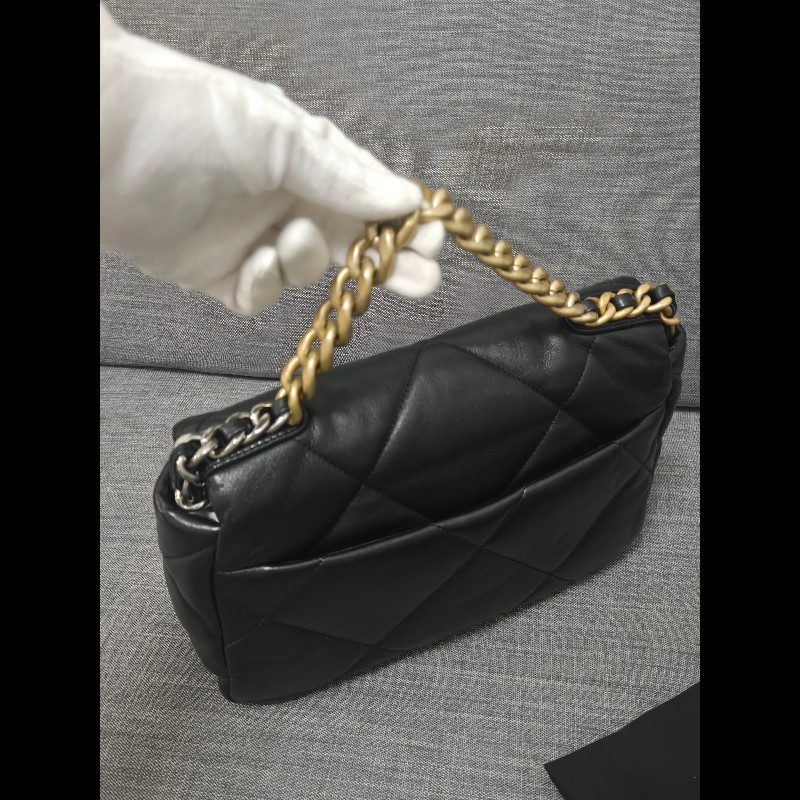 Chanel 香奈兒 黑色 芯片款 19bag 26公分-6