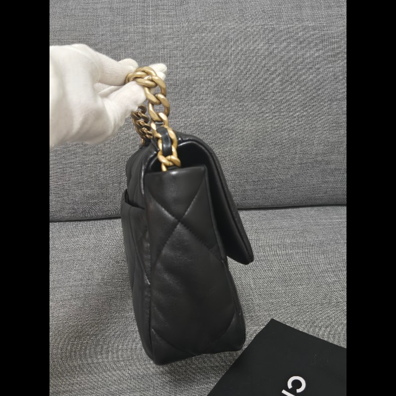 Chanel 香奈兒 黑色 芯片款 19bag 26公分-7