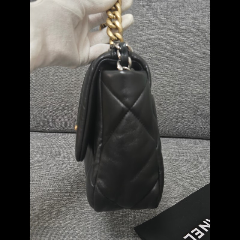 Chanel 香奈兒 黑色 芯片款 19bag 26公分-8