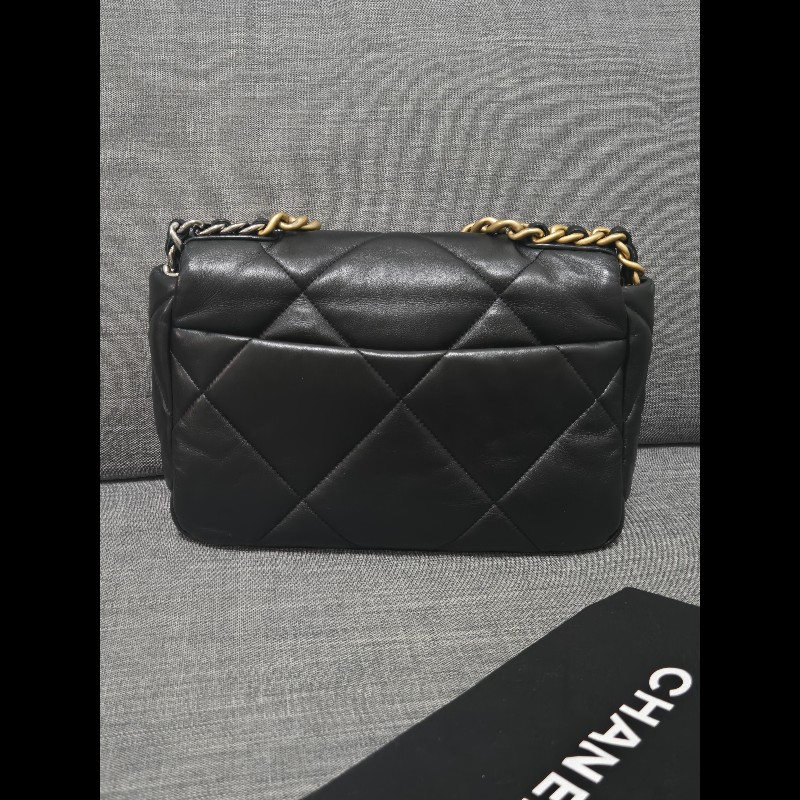 Chanel 香奈兒 黑色 芯片款 19bag 26公分-9