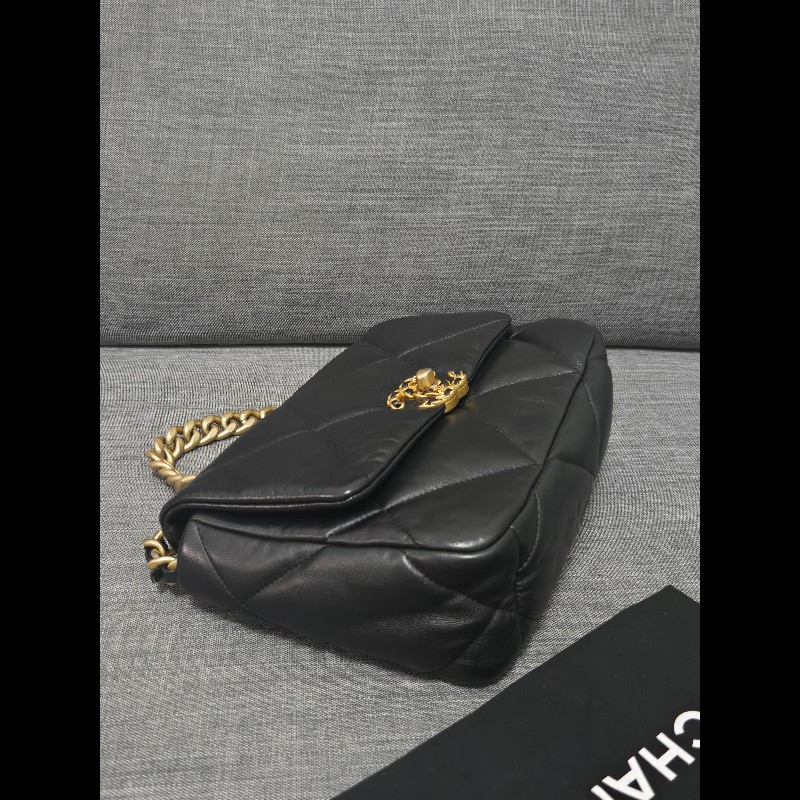 Chanel 香奈兒 黑色 芯片款 19bag 26公分-10