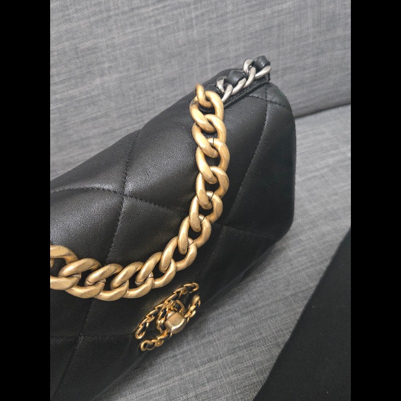 Chanel 香奈兒 黑色 芯片款 19bag 26公分-11