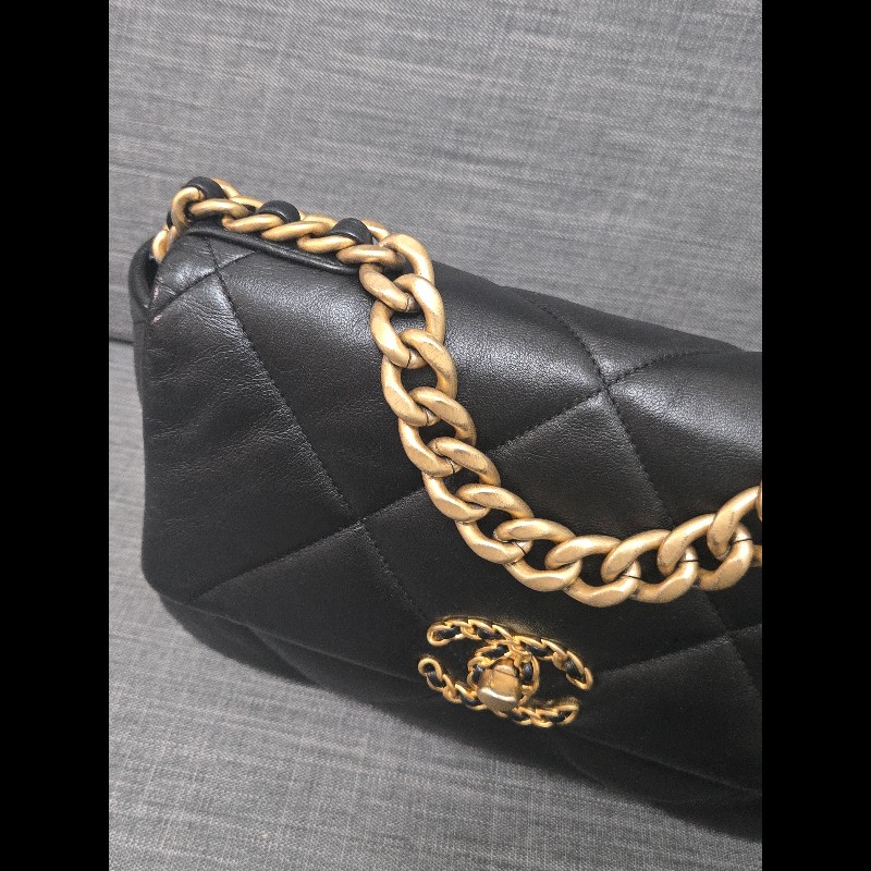 Chanel 香奈兒 黑色 芯片款 19bag 26公分-12
