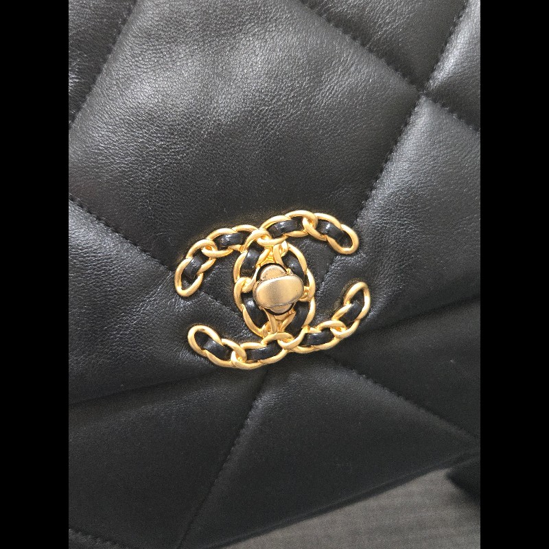Chanel 香奈兒 黑色 芯片款 19bag 26公分-13