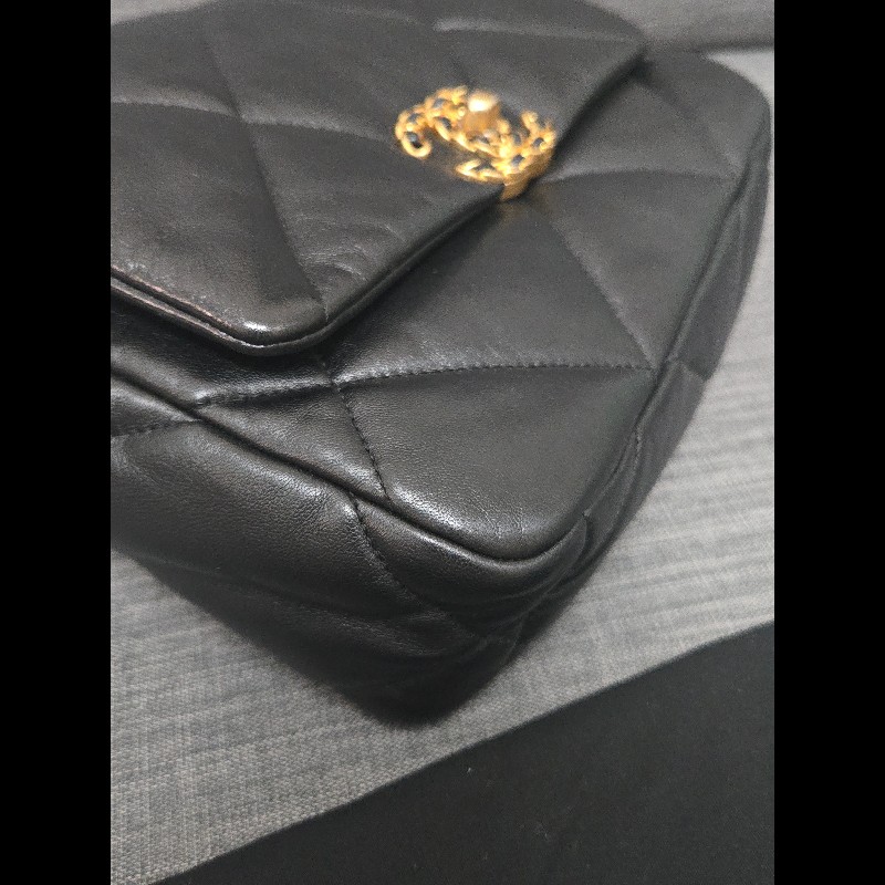 Chanel 香奈兒 黑色 芯片款 19bag 26公分-14