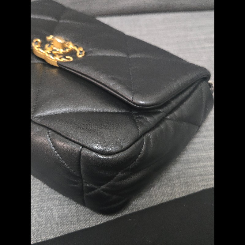Chanel 香奈兒 黑色 芯片款 19bag 26公分-15