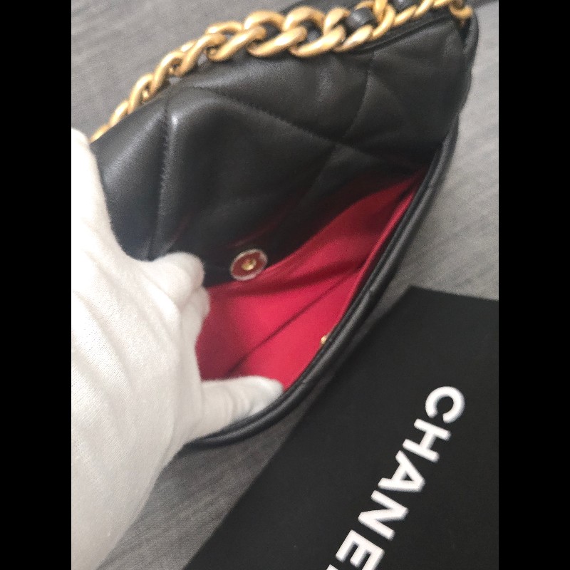 Chanel 香奈兒 黑色 芯片款 19bag 26公分-21