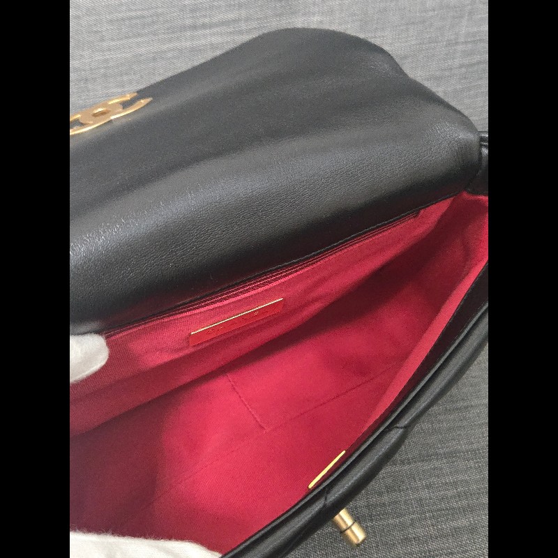 Chanel 香奈兒 黑色 芯片款 19bag 26公分-25