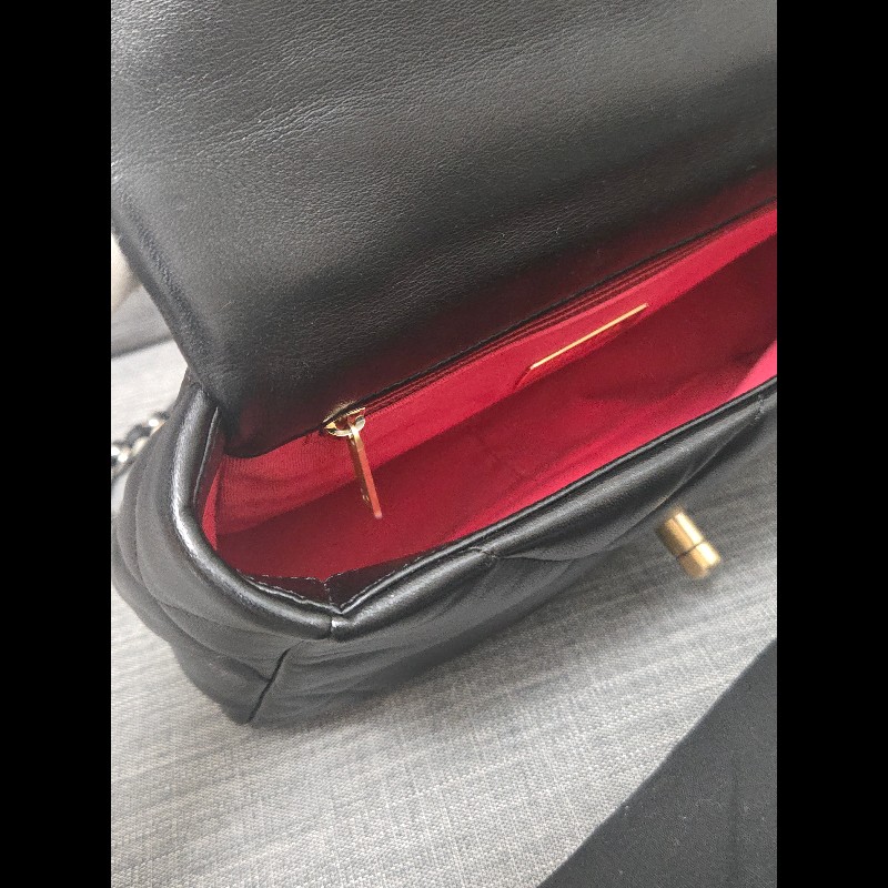 Chanel 香奈兒 黑色 芯片款 19bag 26公分-26