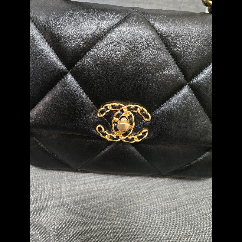 Chanel 香奈兒 黑色 芯片款 19bag 26公分-36
