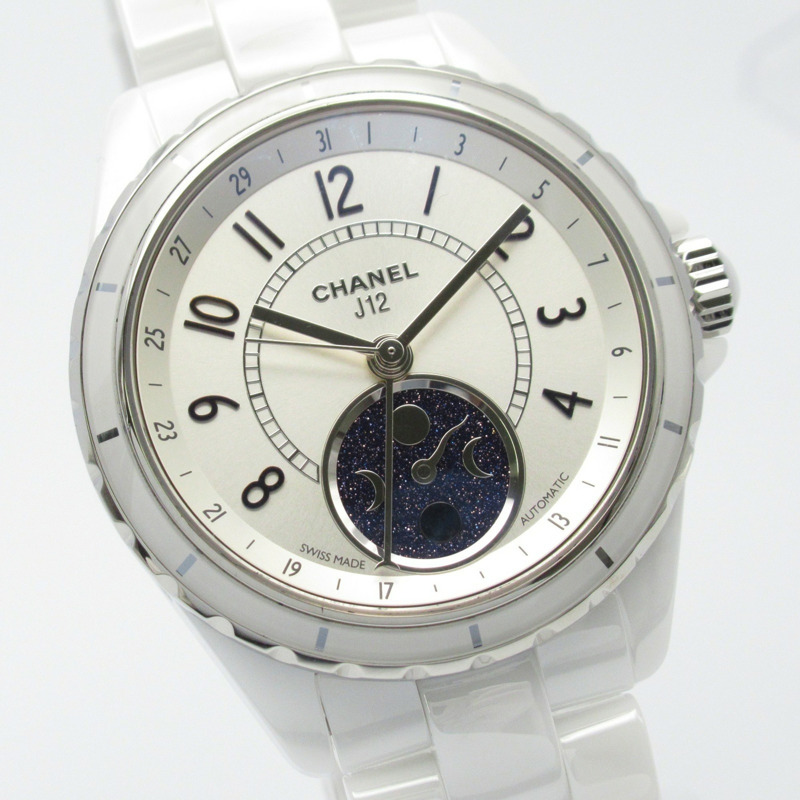 香奈兒 J12 月相腕錶，男士，白色，陶瓷，H3404-2