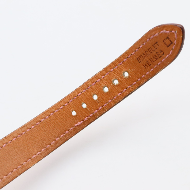 愛馬仕H系列腕錶，不鏽鋼和皮革材質，女士款，銀色，型號HH1.210-13