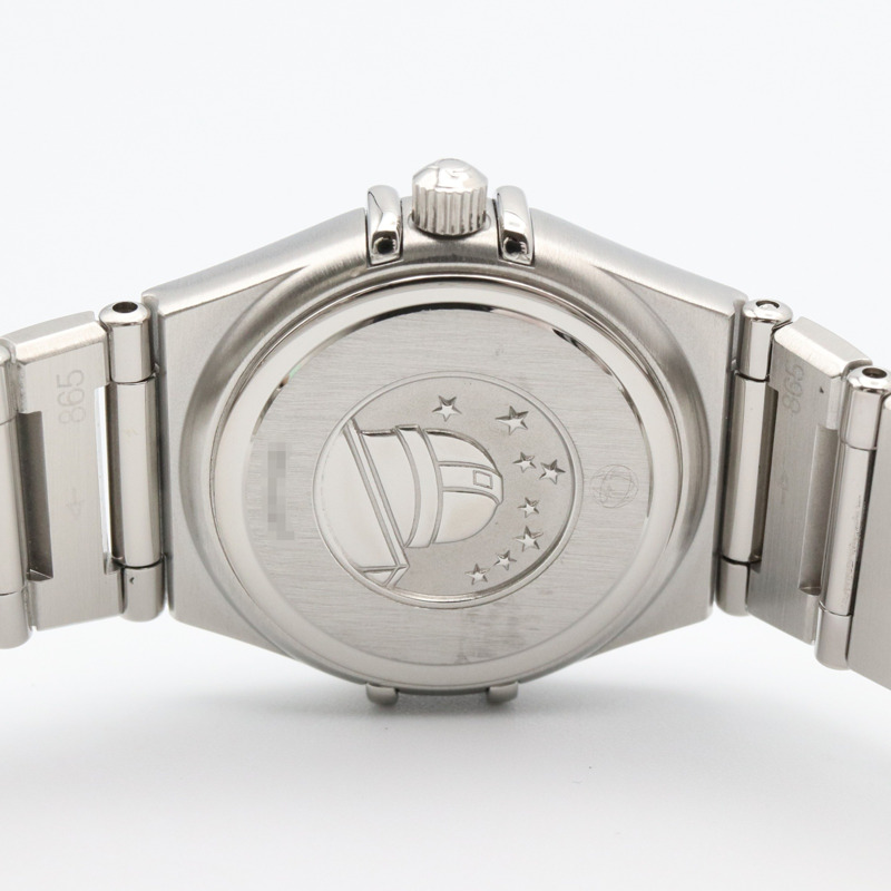 歐米茄星座系列迷你鑽石錶圈腕錶，不鏽鋼材質，女款，白色錶殼，1466.63-4