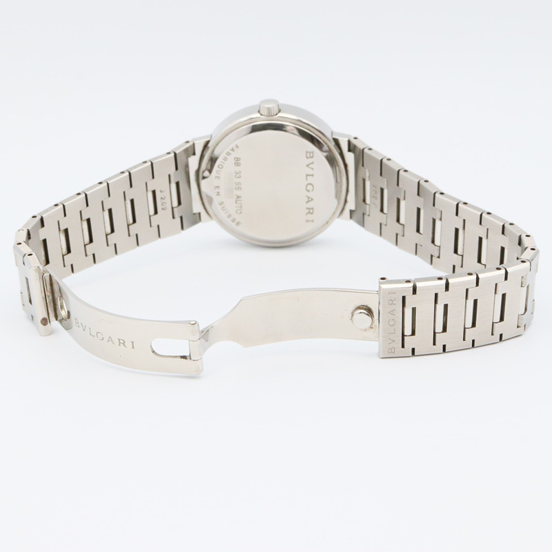 寶格麗男士不鏽鋼腕錶，黑色，BB33SS 自動機械錶-3