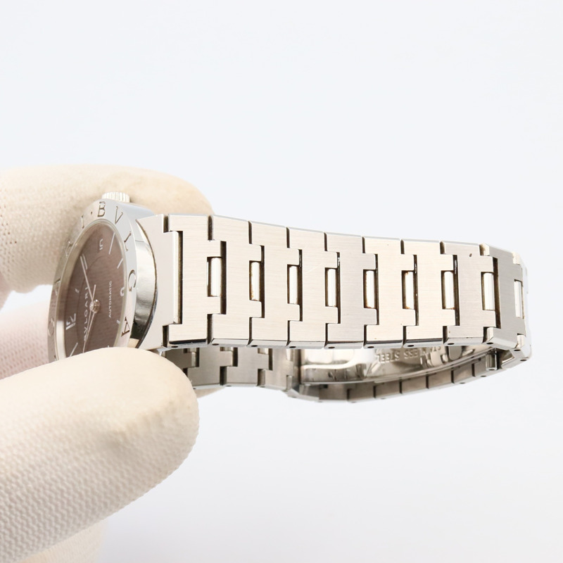 寶格麗男士不鏽鋼腕錶，黑色，BB33SS 自動機械錶-7