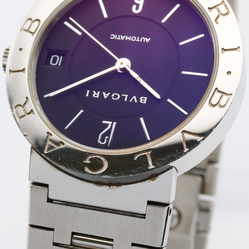 寶格麗男士不鏽鋼腕錶，黑色，BB33SS 自動機械錶-9