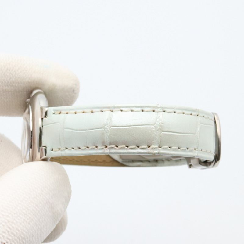 卡地亞 Ballon Bleu SM 腕錶，不鏽鋼和皮革錶帶，女款，銀色，W69018Z4-7