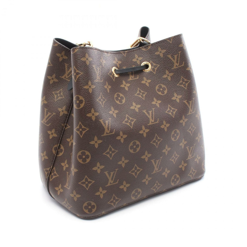 路易威登 NeoNoe 女士單肩包，塗層帆布和皮革，Monogram 圖案，棕黑色，M44020-1