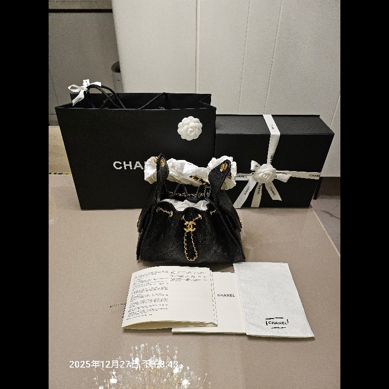 Chanel全新荔枝紋25包小號-0