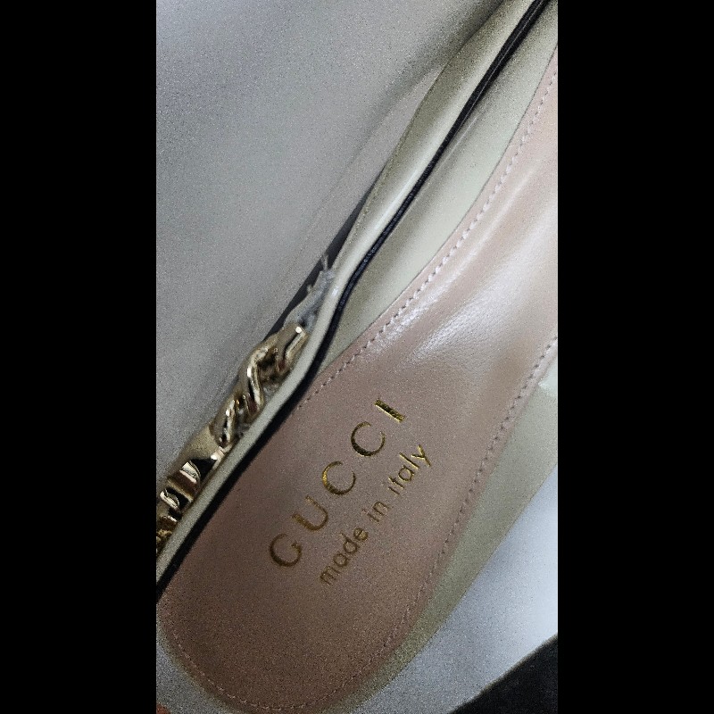 Gucci slingback gucci logo 鏈條尖頭平底鞋 全新36碼-13