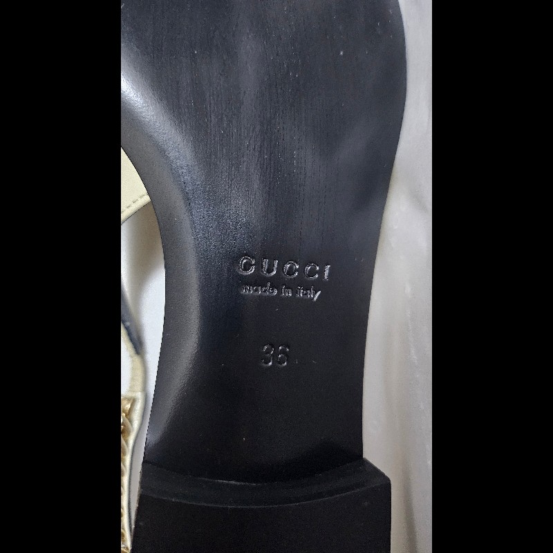 Gucci slingback gucci logo 鏈條尖頭平底鞋 全新36碼-16