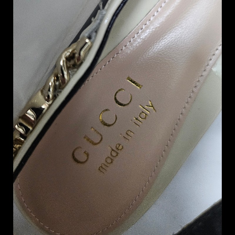 Gucci slingback gucci logo 鏈條尖頭平底鞋 全新36碼-9