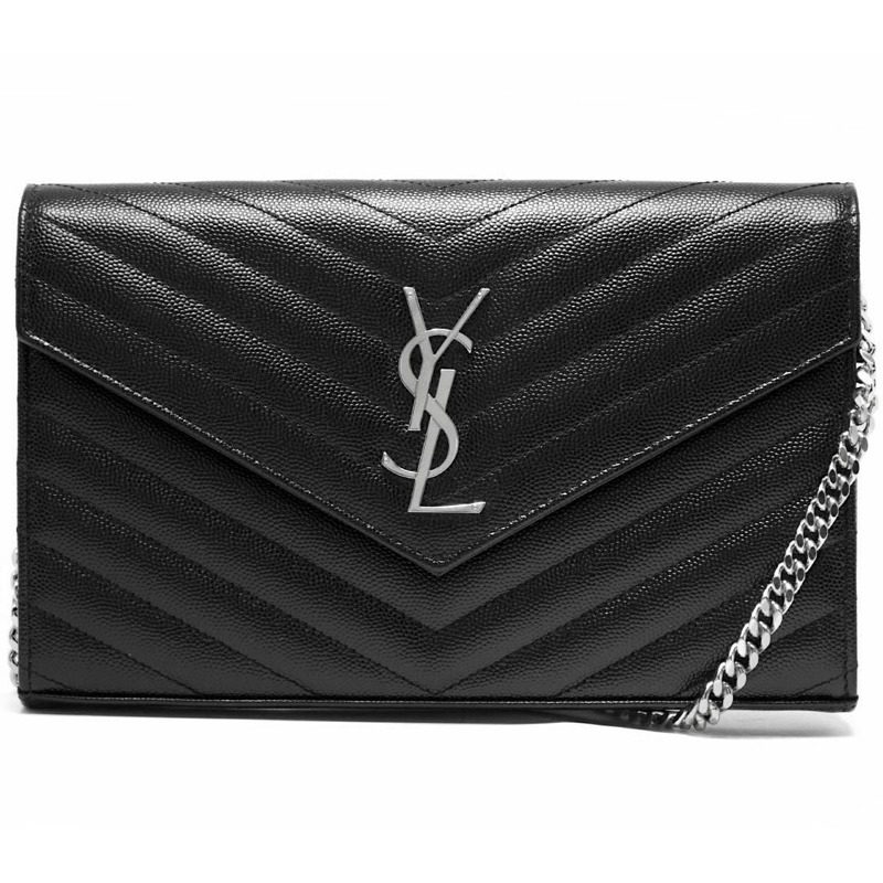SAINT LAURENT 絎縫單肩包 377828 BOW02 1000-0