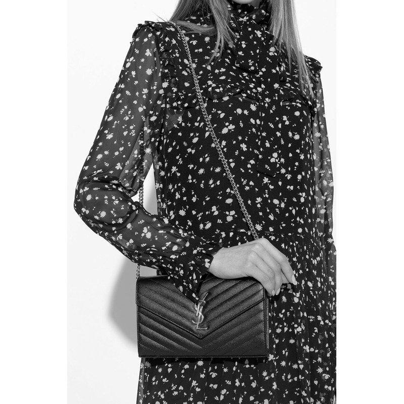 SAINT LAURENT 絎縫單肩包 377828 BOW02 1000-8