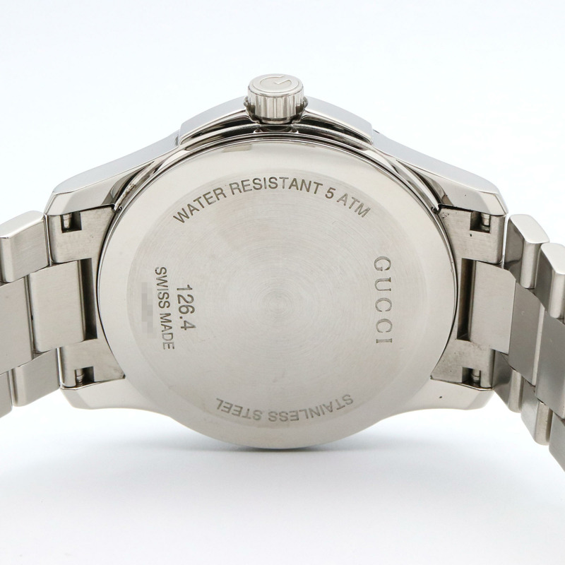 Gucci G-Timeless 男士不鏽鋼腕錶，白色，尺寸 126.4-4