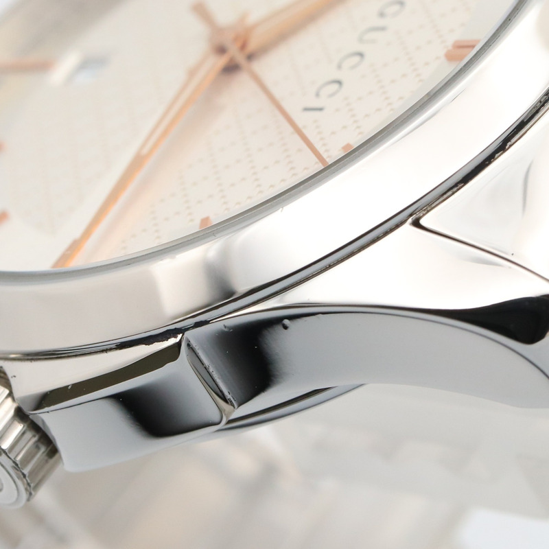 Gucci G-Timeless 男士不鏽鋼腕錶，白色，尺寸 126.4-11